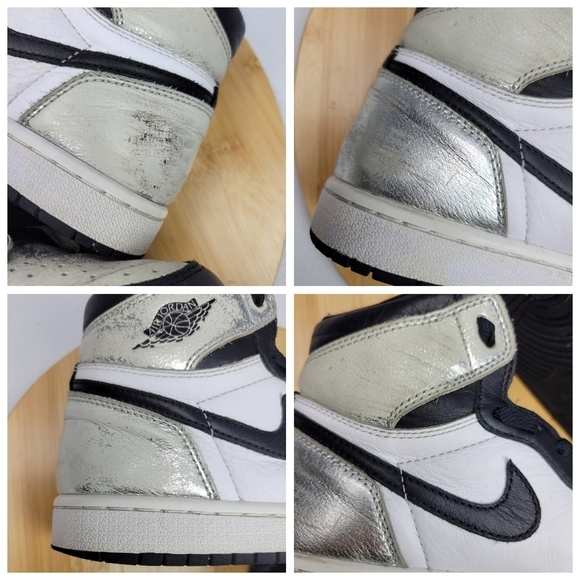 Nike Air Jordan 1 High OG Metallic Silver Size 7 - Picture 8 of 14